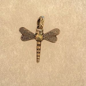 Black Opal Dragonfly 925 Sterling Silver VINTAGE Pendant 🖤🔮
